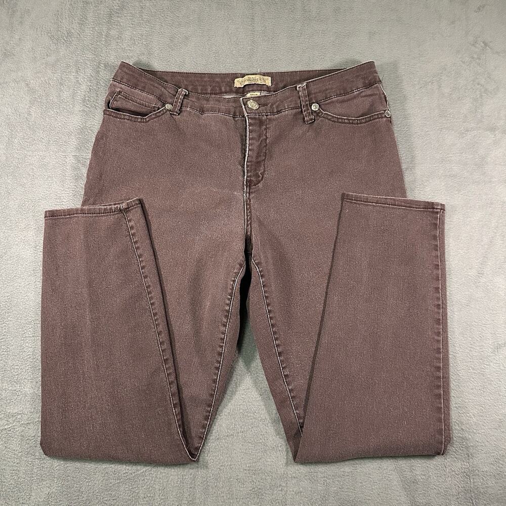 Nine West Vintage America Jeans Womens 10 Mauve Skinny Stretch Denim Mid Rise